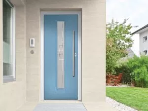 A duck egg blue Forte Composite Door.