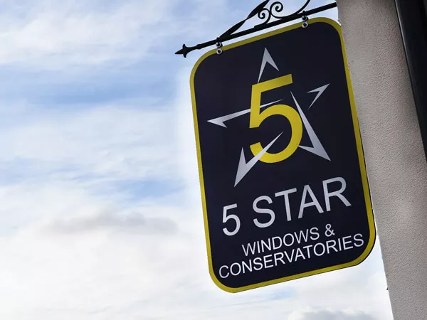 About 5 Star Windows & Conservatories main sign